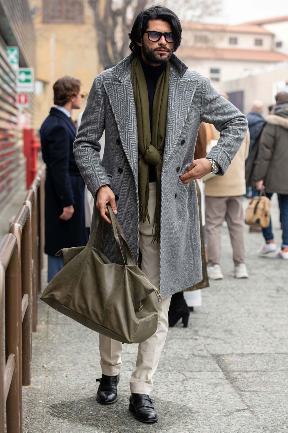 Herringbone overcoat mens fashion for winter