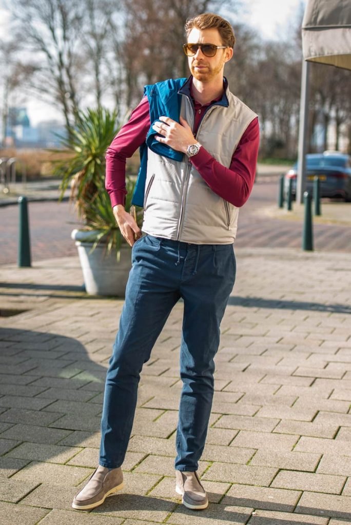 Model showing drawstring trousers
